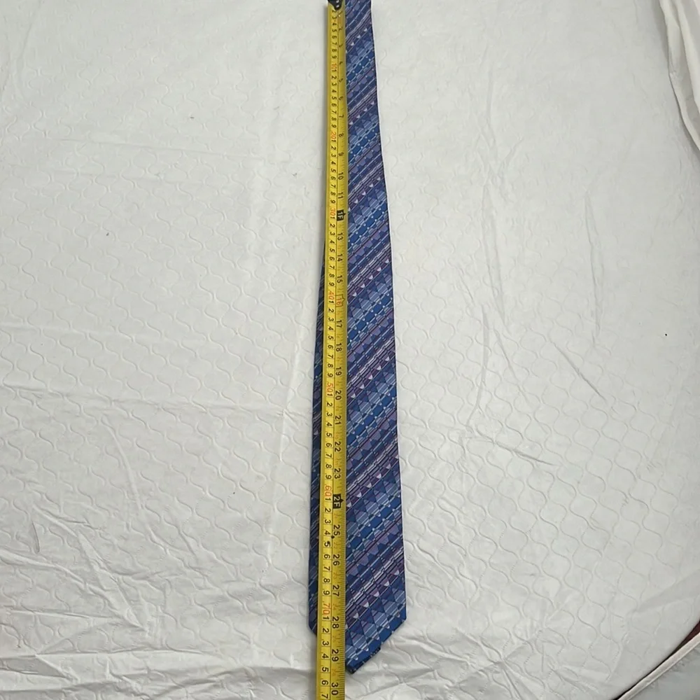 Missoni multicolor blue purple black pattern silk tie - Picture 3 of 4
